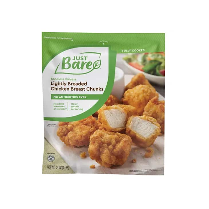 Just Bare Lightly Breaded Chicken Breast Chunks, Boneless Skinless, 4 lbs