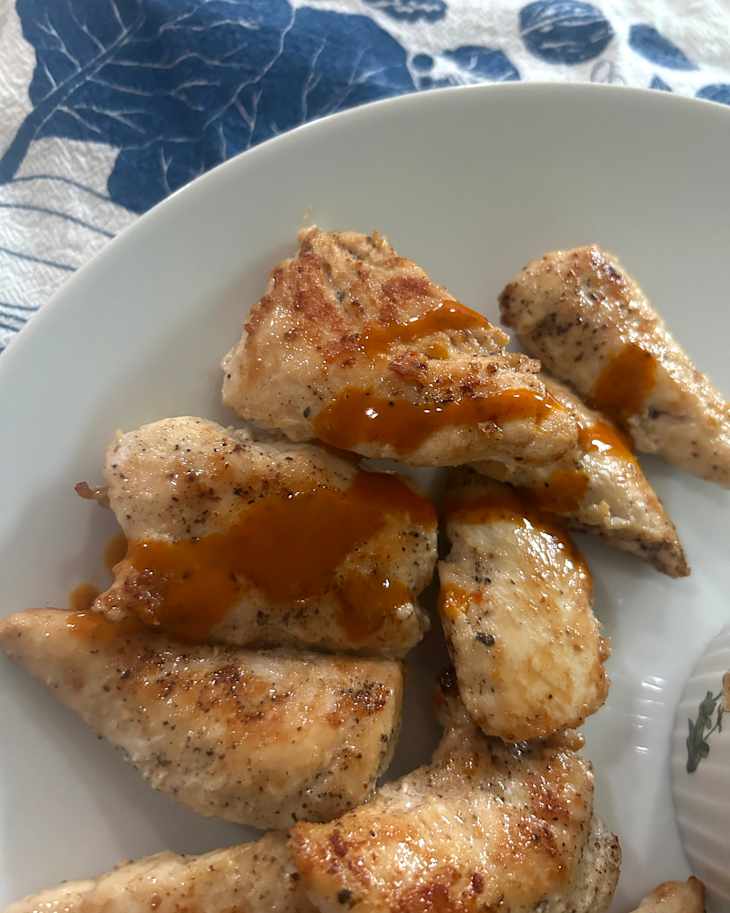 Chicken with Truff Buffalo Sauce on it