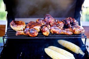 Barbecued Chicken on the Grill with Smoky Glaze