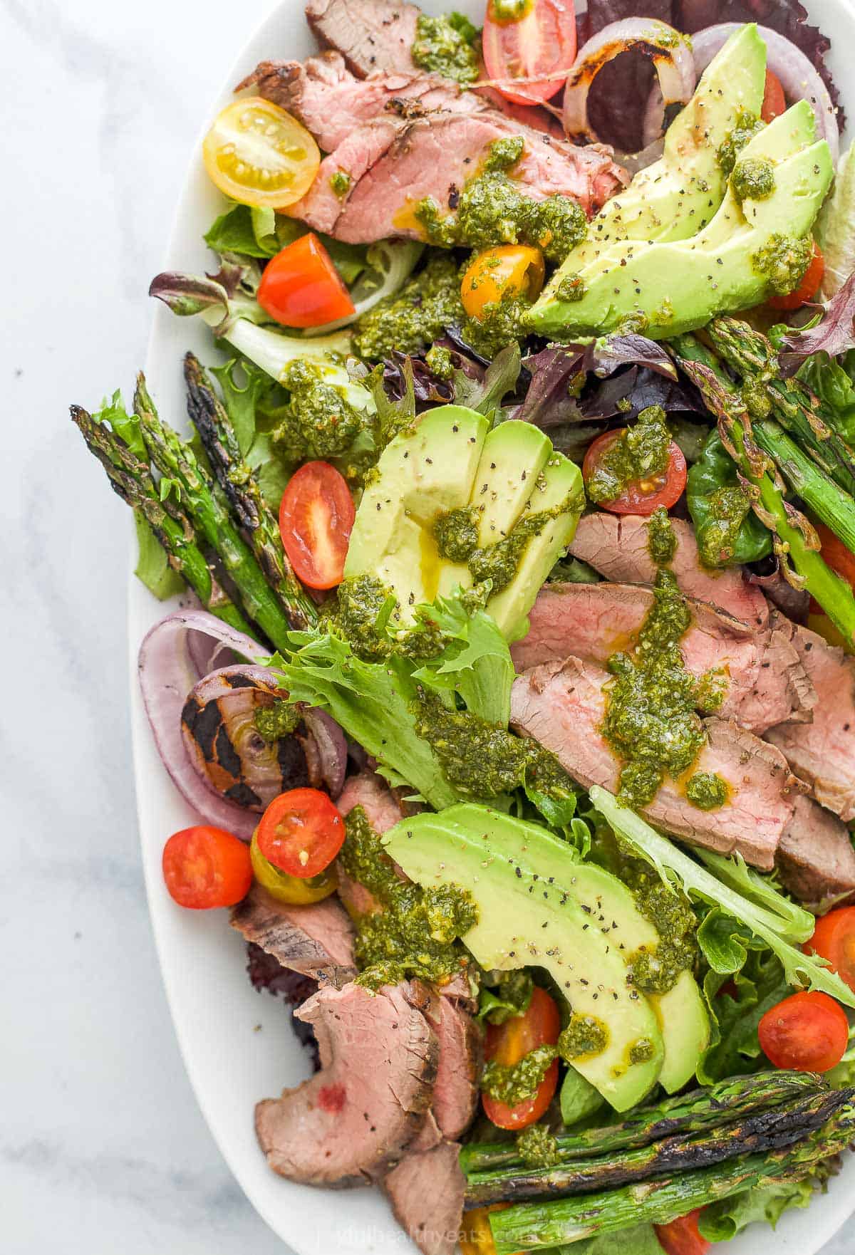 Charred Flank Steak with Chimichurri Dressing