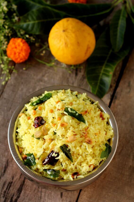 Dabbakaya Pulihora: A Tasty Rice Meal Enriched with the Zesty Essence of Rough Lemon