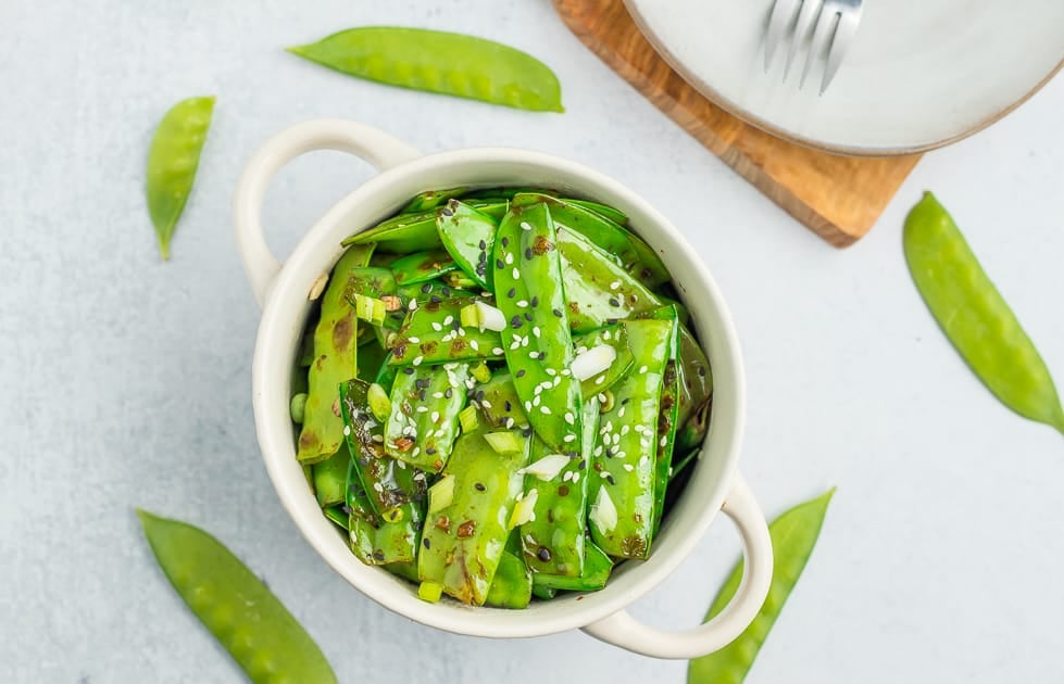 Fast and Simple Sesame Ginger Snap Peas Recipe: Prepared in Only 10 Minutes!