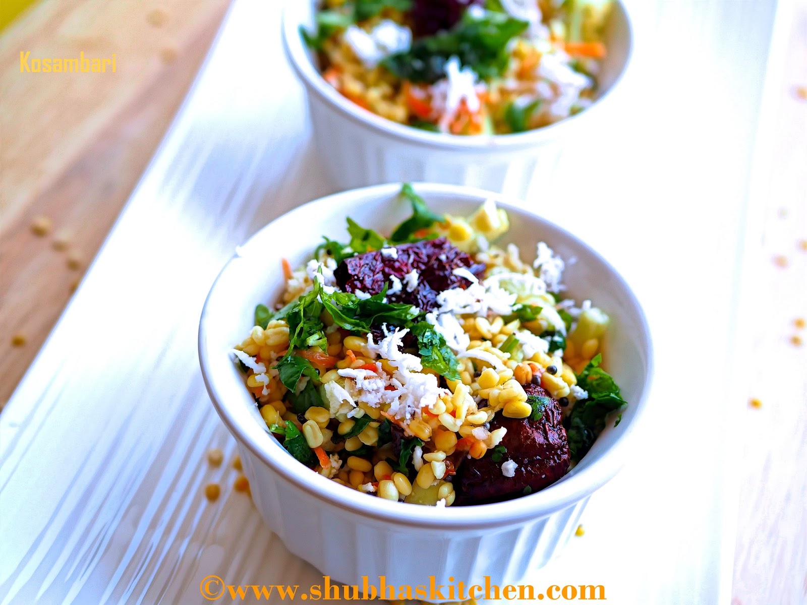 "How to Prepare Kosambari: A Tasty Moong Dal Salad Recipe"