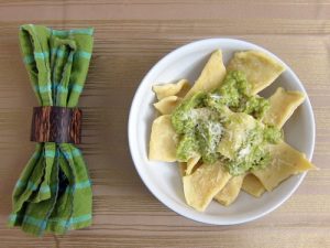 Pasta with Asparagus and Homemade Pesto Sauce