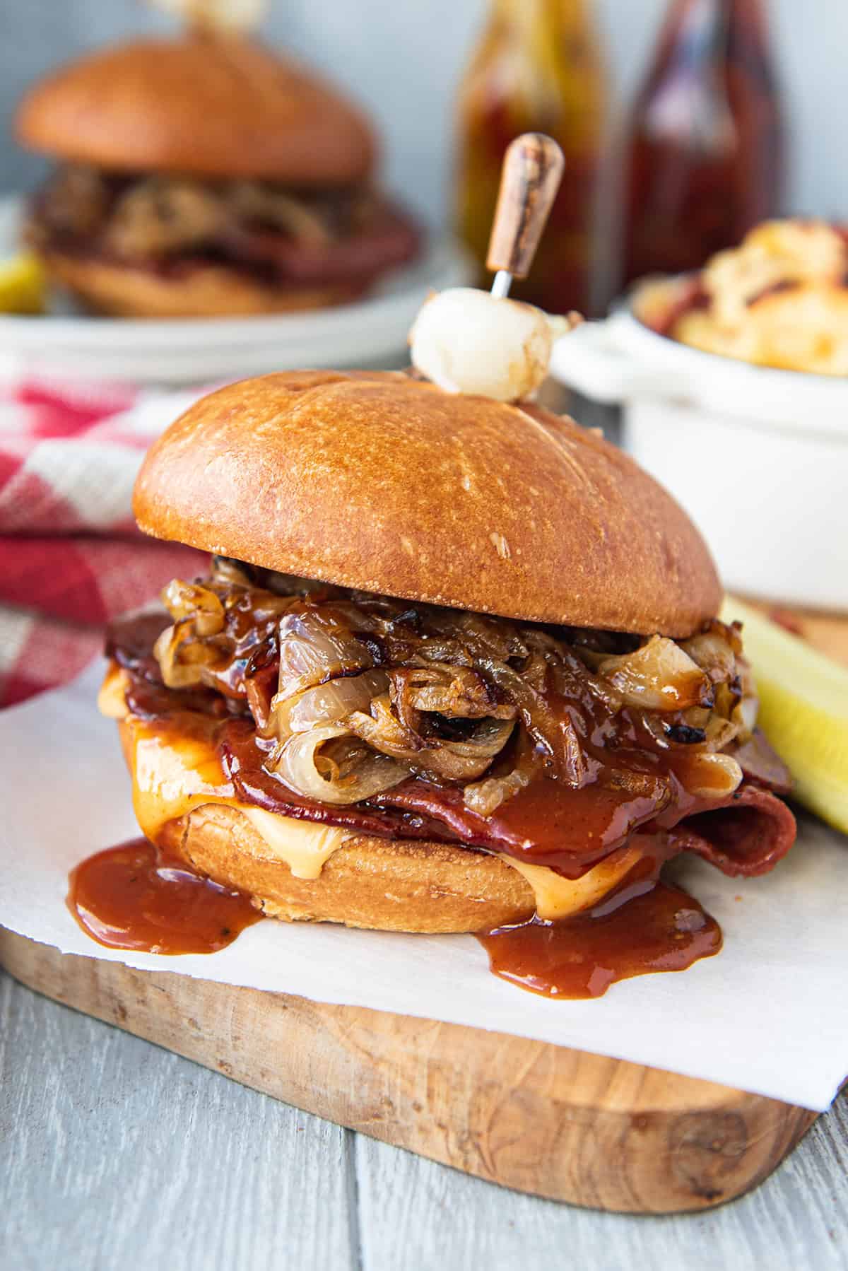 "Simple Brisket Dish with Caramelized Onions"