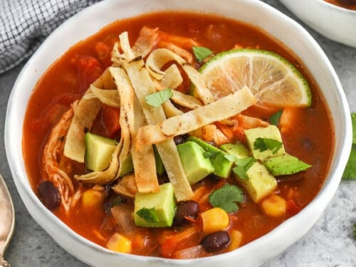 Tasty Chicken Tortilla Soup with a Warm and Tangy Spin