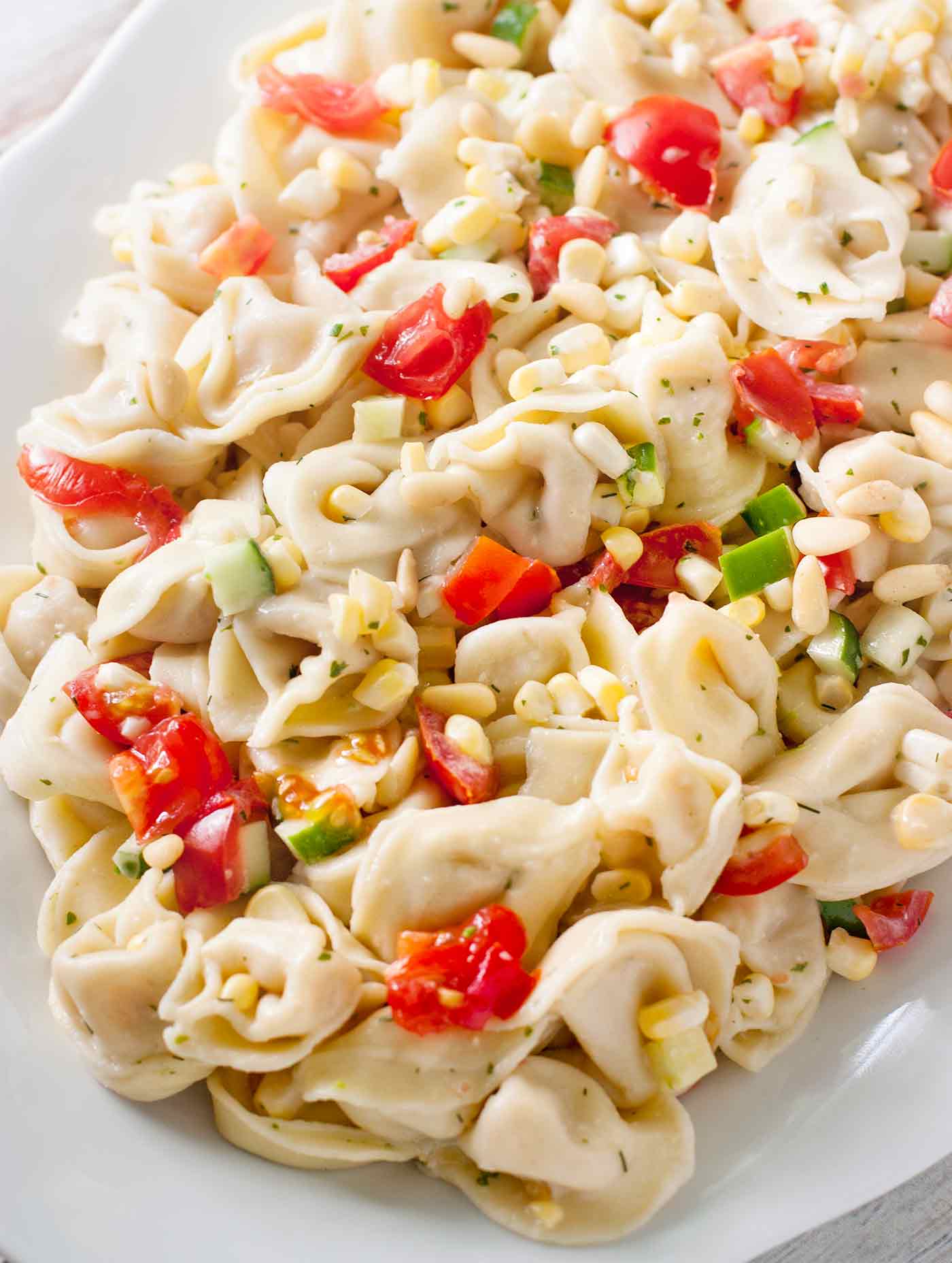 Tortellini Pasta Salad featuring Crisp Vegetables and Tangy Dressing