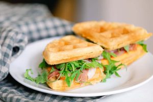 Waffles Prepared with Sourdough Leftover
