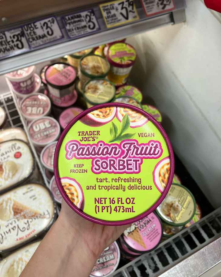 Trader Joe's Passion Fruit Sorbet.