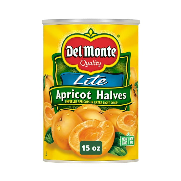 Del Monte Lite Apricot Halves, Canned Fruit, 15 oz Can