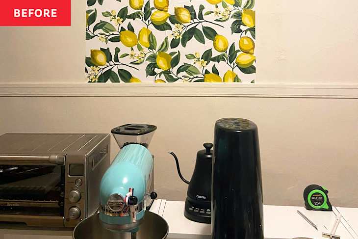 Before & After: Cheery Wallpaper and Funky Decor Revamp This â90s Kitchen for Just $500