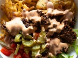 Burger Bowls With Signature Sauce and Ranch-Style Fries