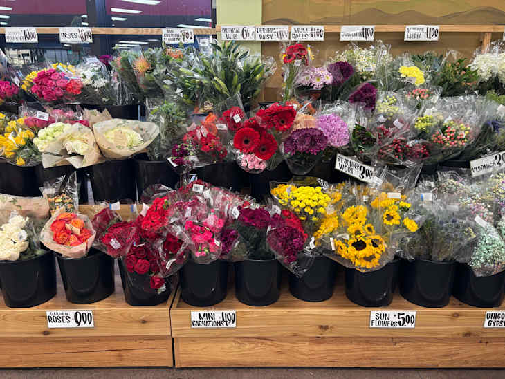 Flowers at Trader Joe's.