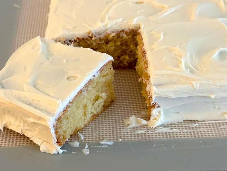 Vanilla cake made from Chrissy Teigen's Vanilla Sheet Cake Mix