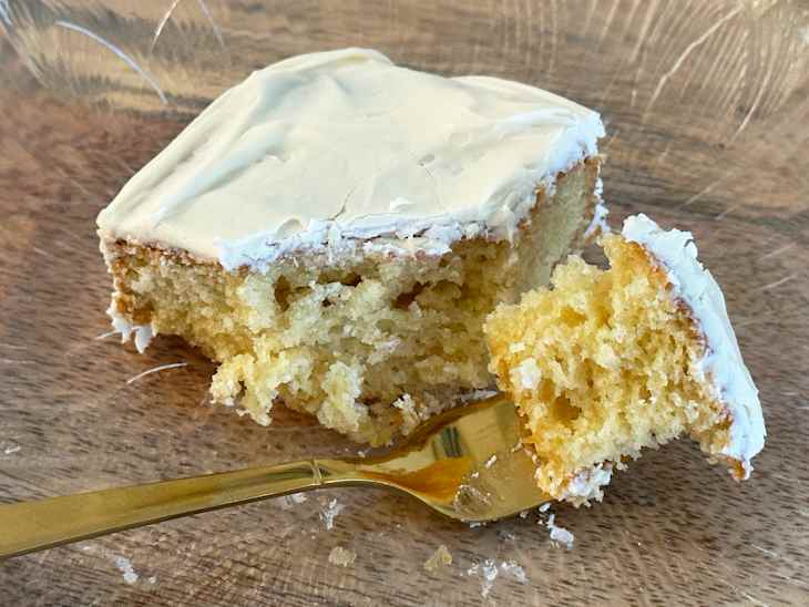 Vanilla cake made from Chrissy Teigen's Vanilla Sheet Cake Mix