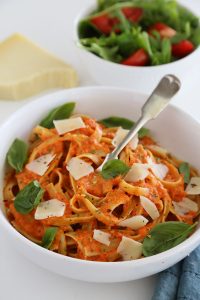Pasta with Charred Red Pepper Sauce