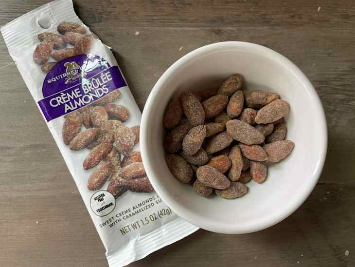 Squirrel Brand 1.5oz Grab & Go Gourmet Flavored Nuts - Creme Brulee Almonds, Caramel Toasted Colada Cashews, Salted Caramel Pecans