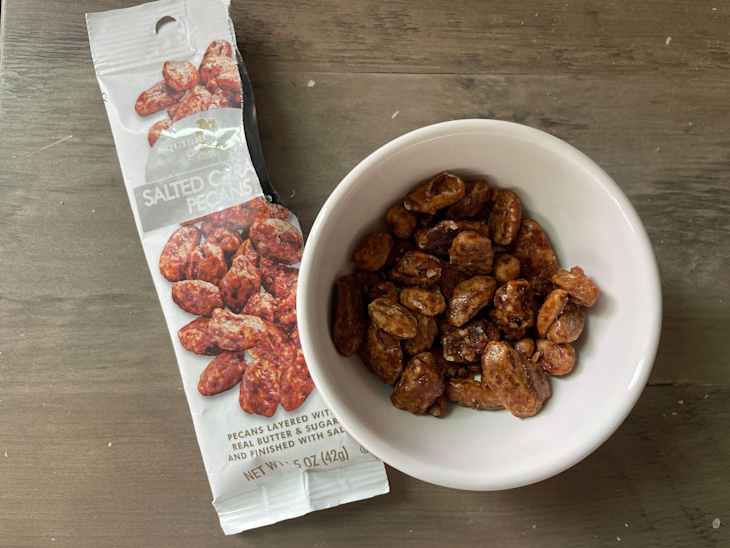 Squirrel Brand 1.5oz Grab & Go Gourmet Flavored Nuts - Creme Brulee Almonds, Caramel Toasted Colada Cashews, Salted Caramel Pecans