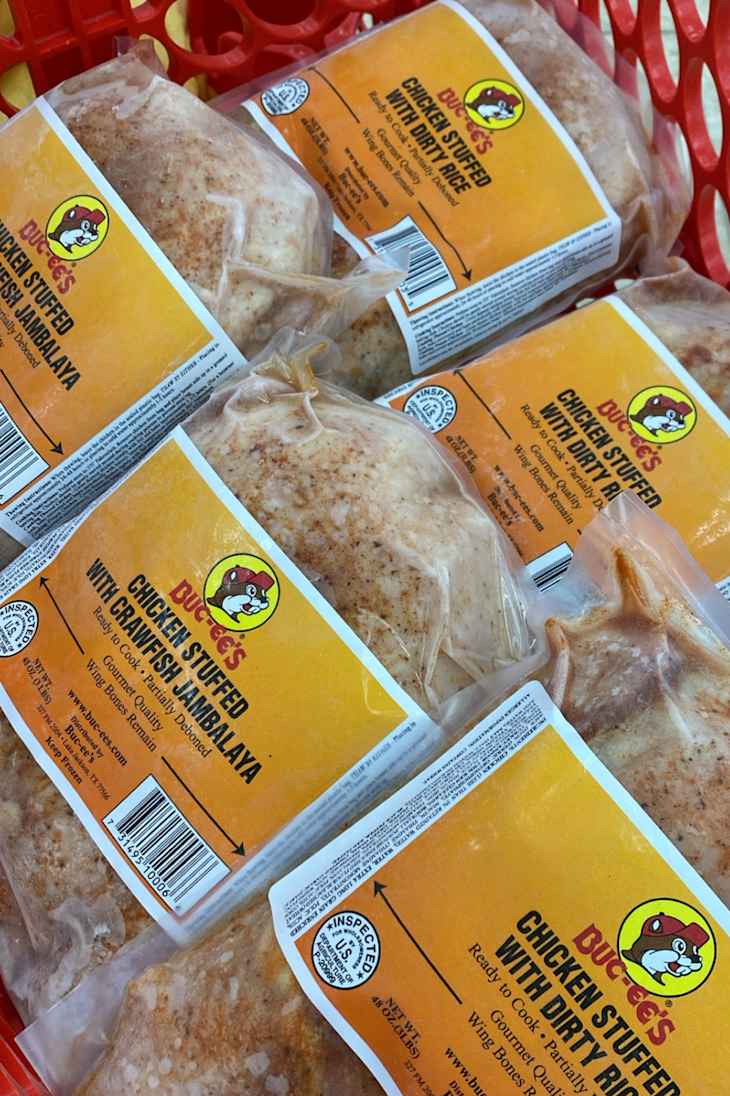 Packages ofBuc-ee's chicken.