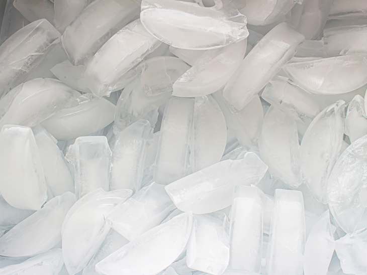 A lot of Crescent Shaped Ice Cubes