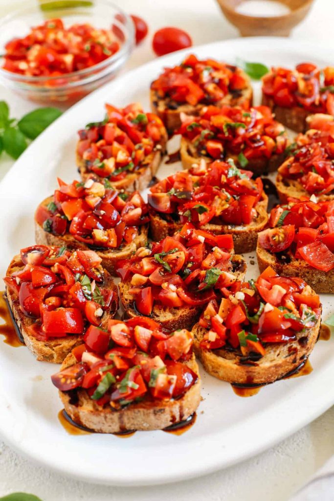 Classic Bruschetta with Fresh Tomatoes and Basil