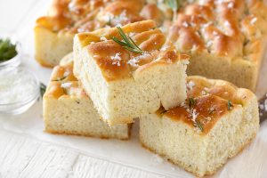 Focaccia Bread Garnished with Zucchini and Potatoes