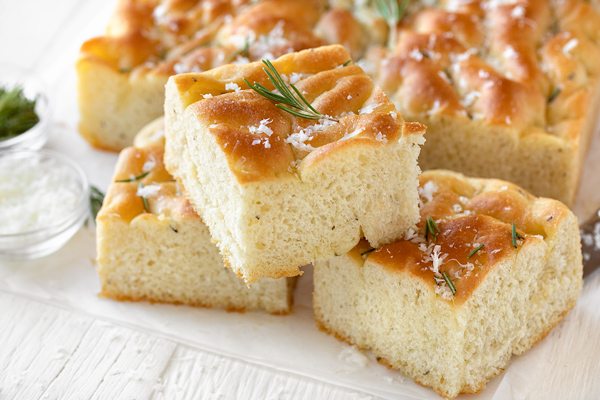 Focaccia Bread Garnished with Zucchini and Potatoes