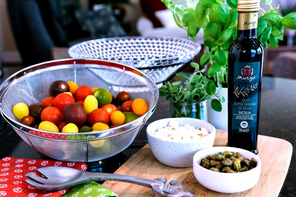 Heirloom Tomato Salad featuring Kalamata Olives and Fresh Basil