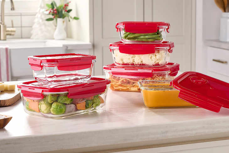LocknLock 6-Piece Glass Rectangles w/ Vented Lids.