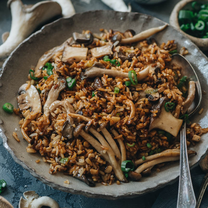 Mushroom Stir-Fried Rice Recipe