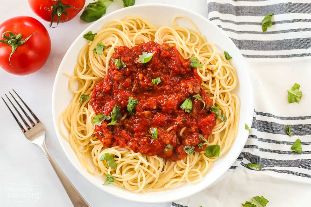 Pasta with Fresh Tomato Marinara