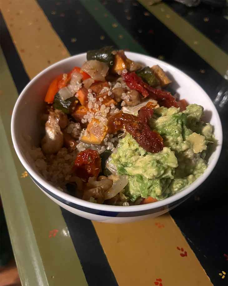 Dinner made with Trader Joe's sun dried tomatoes.