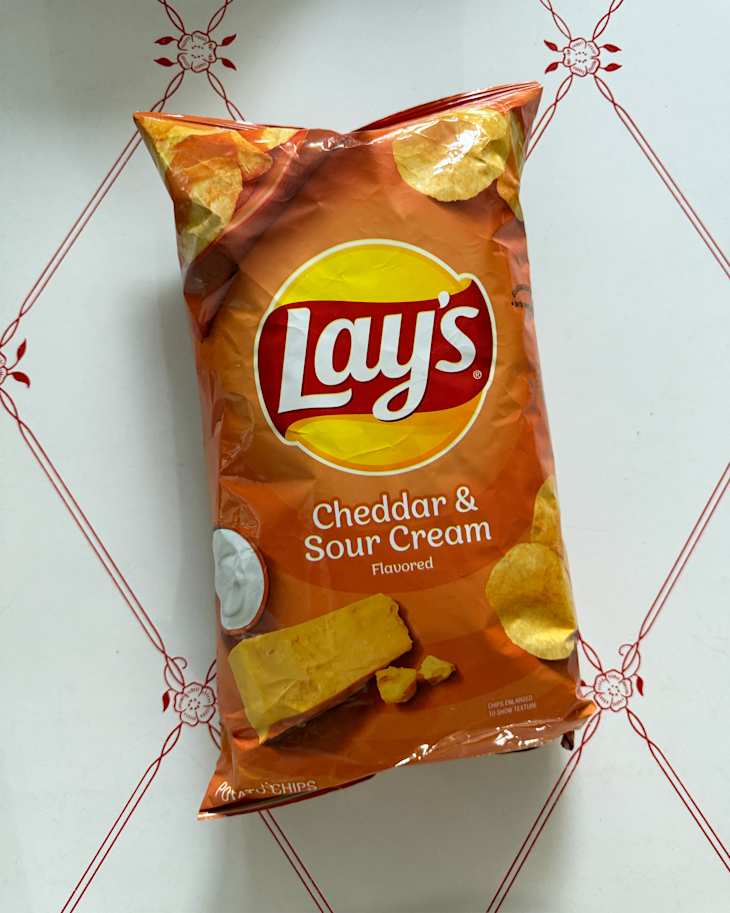 Cheddar and Sour Cream flavored Lay's chips.