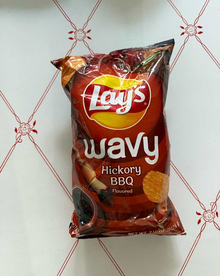 Wavy Hickory BBQ flavored Lay's chips.