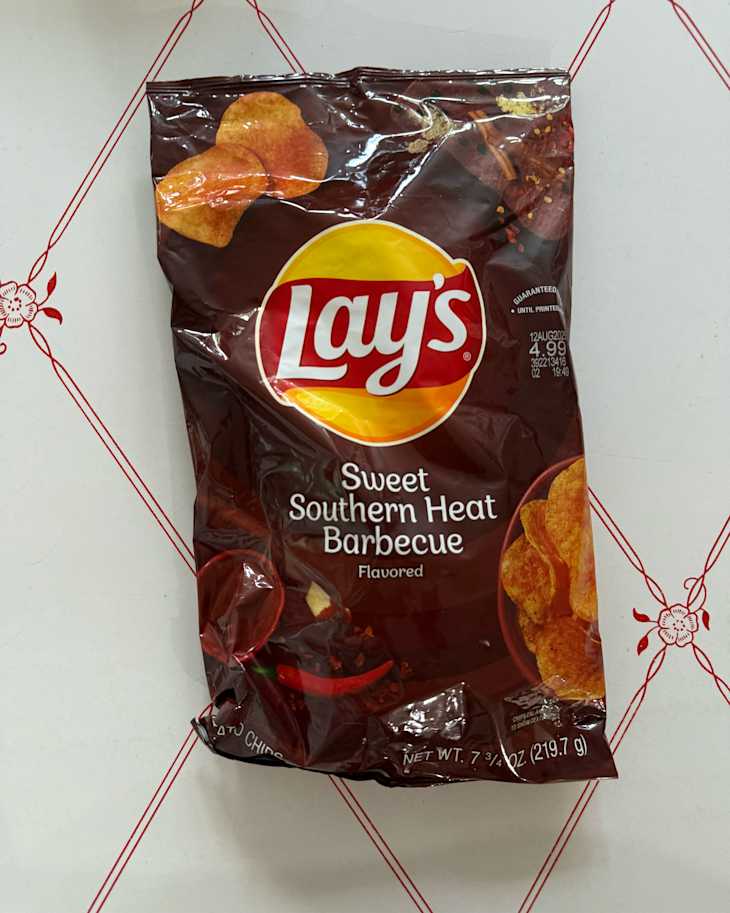 Sweet Souther Heat Barbecue flavored Lay's chips.