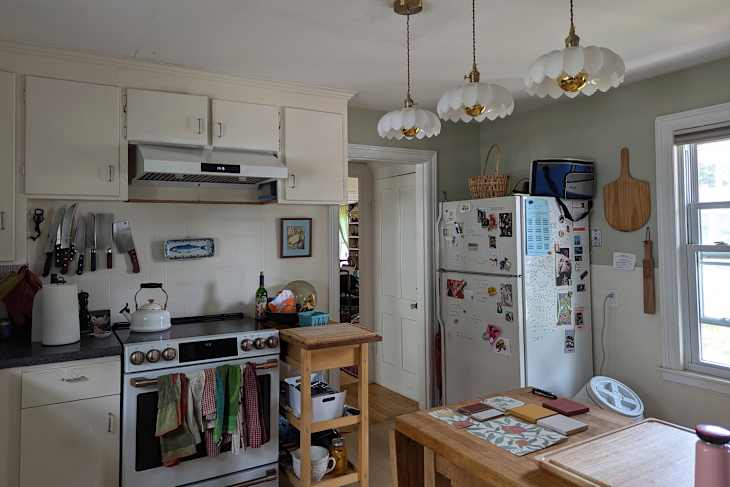 Kitchen before and after renovation, redecoration.
