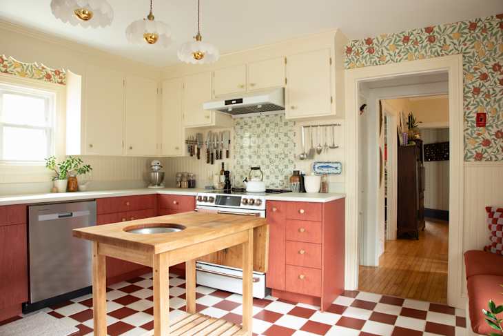 Kitchen before and after renovation, redecoration.
