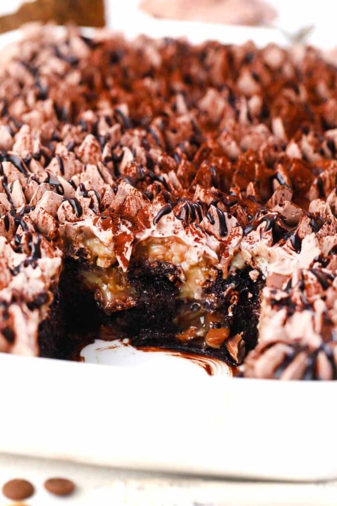 German Chocolate Poke Cake Instructions