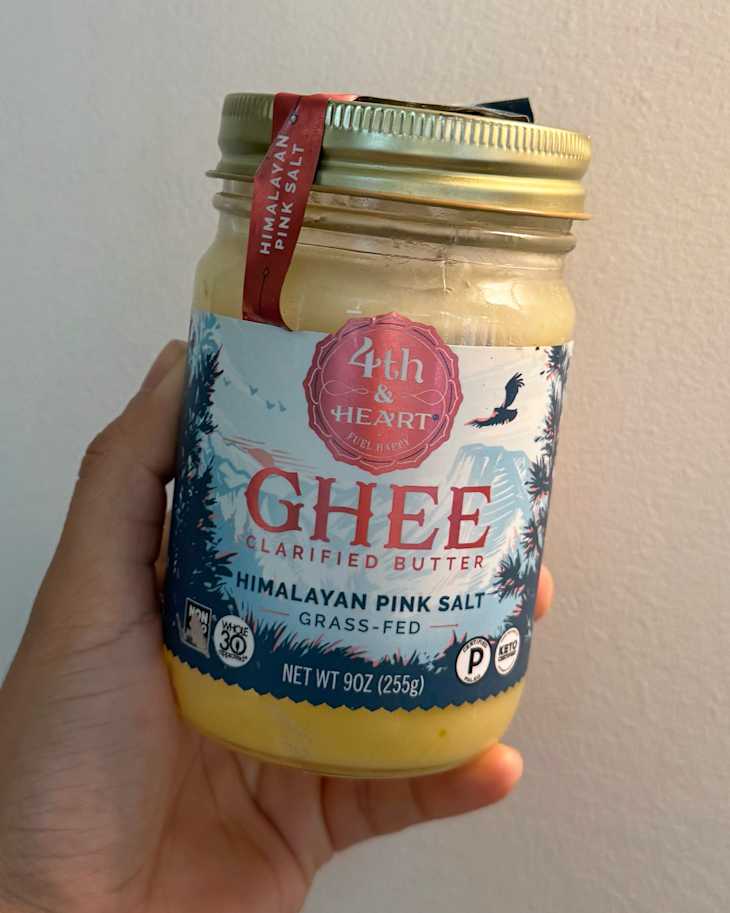 Jar of 4th & Heart Himalayan Pink Salt Grass-Fed Ghee