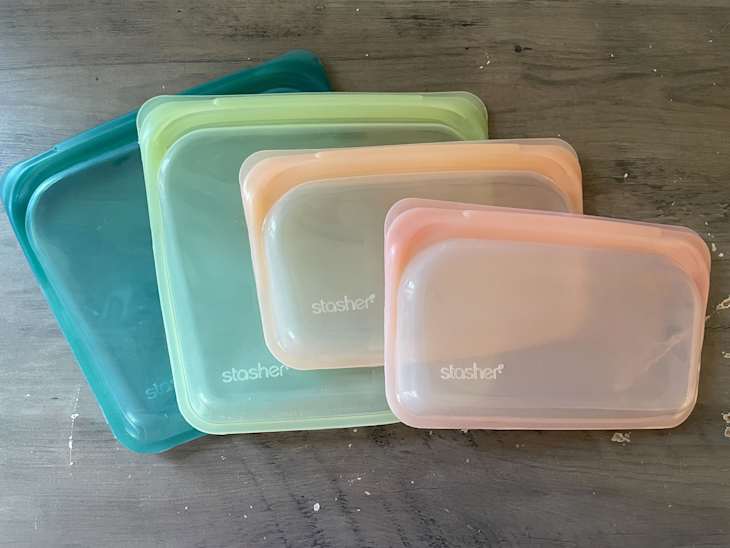 Stasher bag bundle on table.