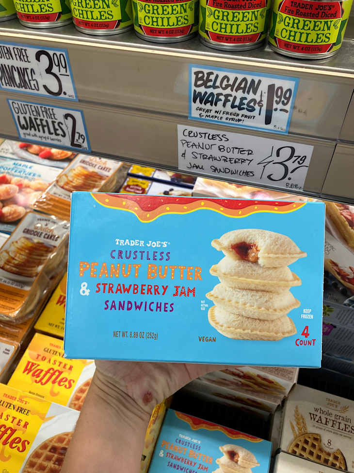 Trader Joe's Crustless Peanut Butter & Strawberry Jam Sandwiches