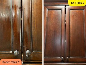 I Tried 5 Methods to Clean My Greasy Wood Cabinets , and This 2-Minute Trick Is Ridiculously Effective