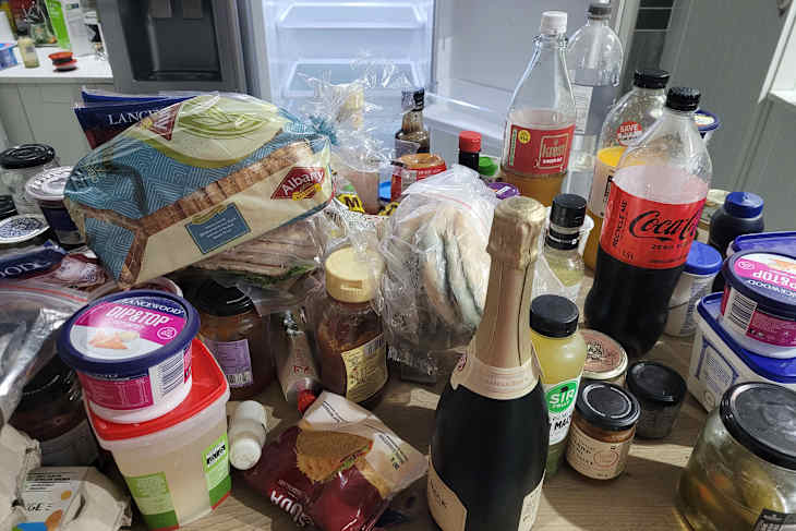 Fridge cleaning, organizing method.
