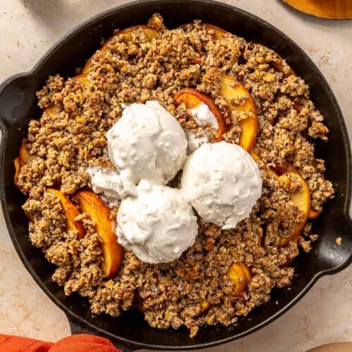Peach Cobbler with a Crispy Almond Crust