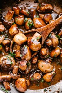 Sautéed Button Mushrooms Dish