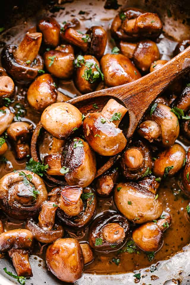 Sautéed Button Mushrooms Dish