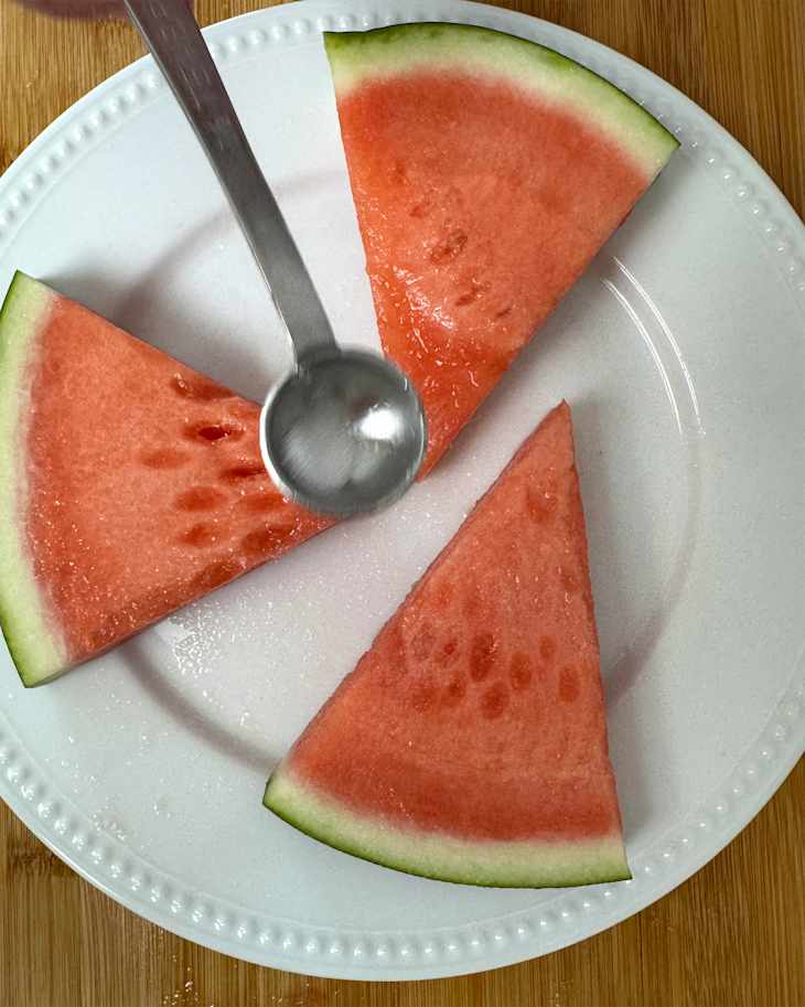 Citric acid sprinkled on watermelon.