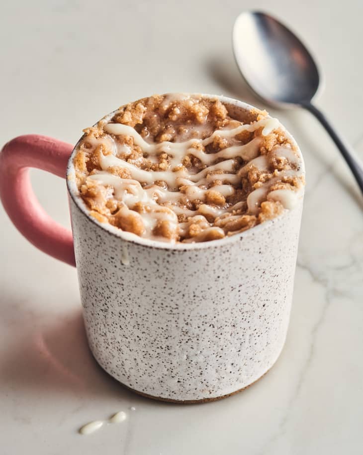 coffee mug cake in mug on table