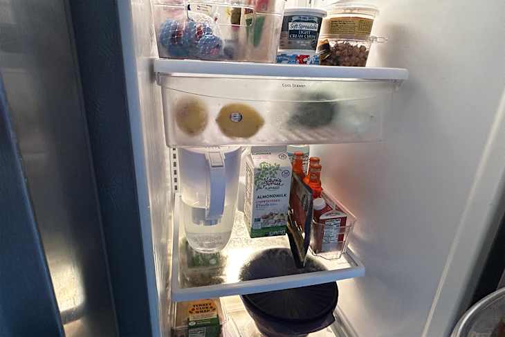 Refrigerator after using quadrant method.