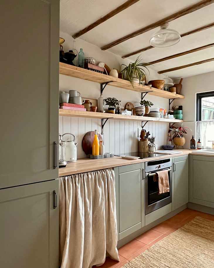 Kitchen before and after renovation and redecoration.